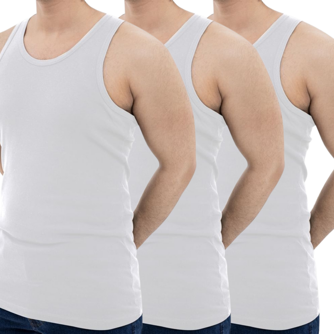 Ribbed A-Vest - White Pack of 3