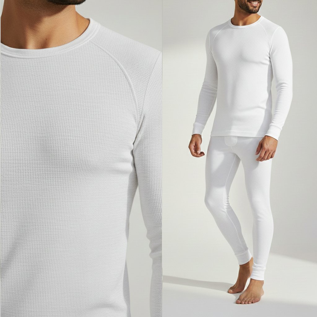 Premium Modal Thermal Suit - White