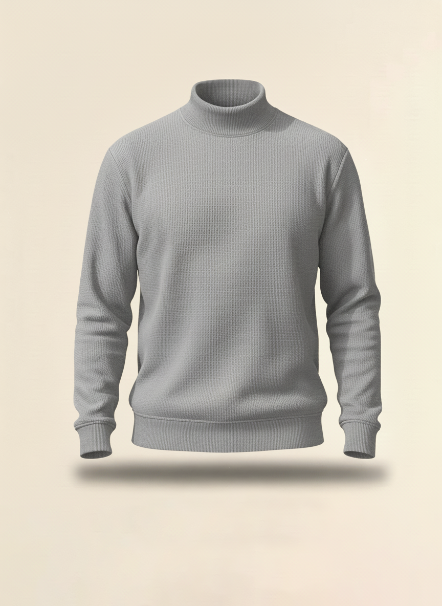 Mock Neck Jumper - Steel Grey
