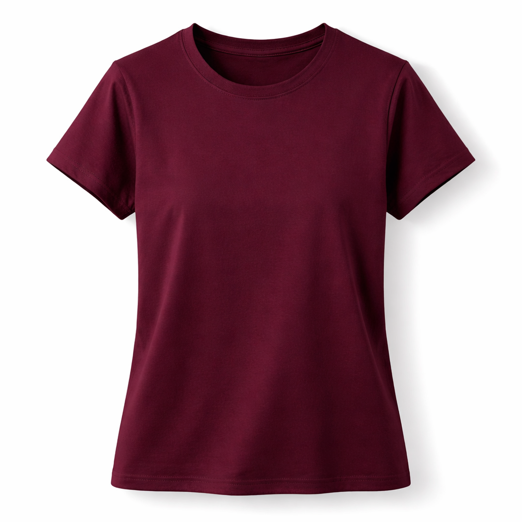 Women Basic Tee - Maroon