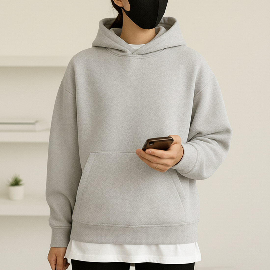 Women Oversized Hoodies - Steel Grey