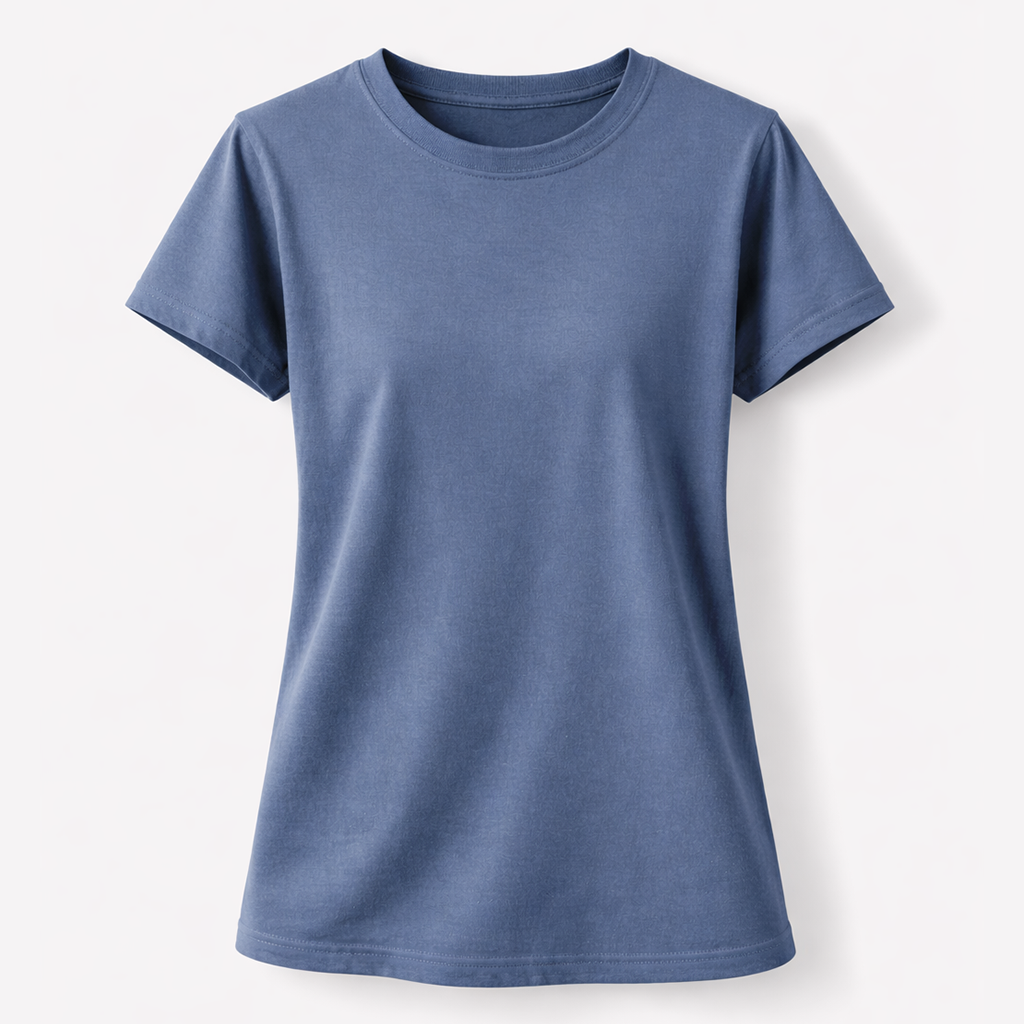 Women Basic Tee - Mid Blue