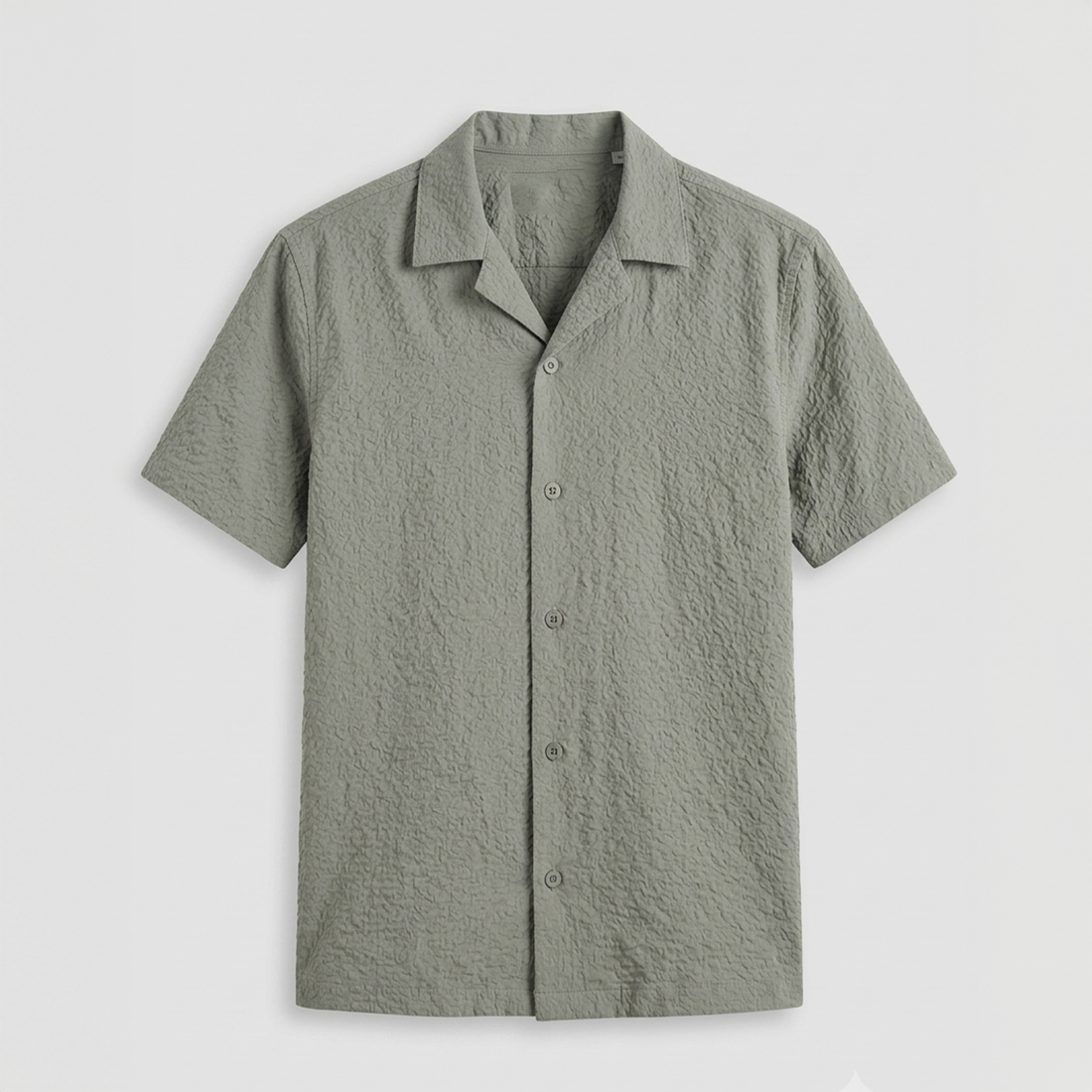 Jacquard Cuban Collar Shirt - Grey