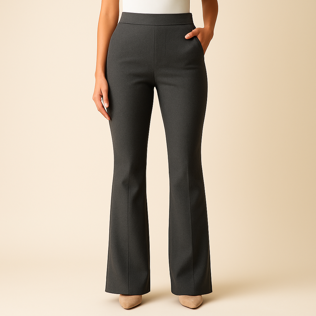 Hi-Rise Flared Pants - Mountain Grey