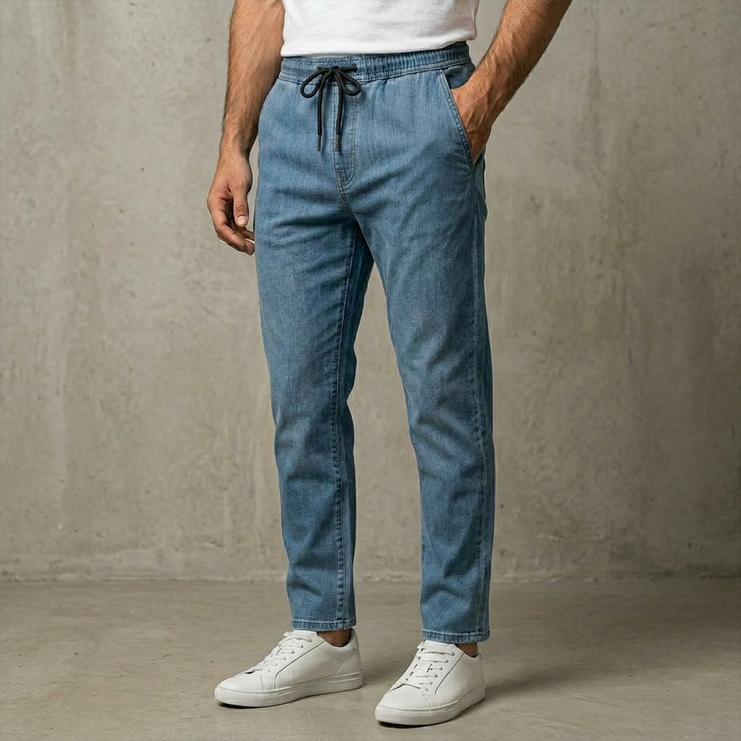 Denim - Track Pants - Light Blue