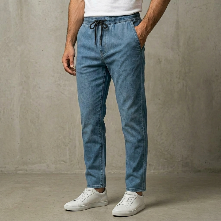 Denim - Track Pants - Light Blue