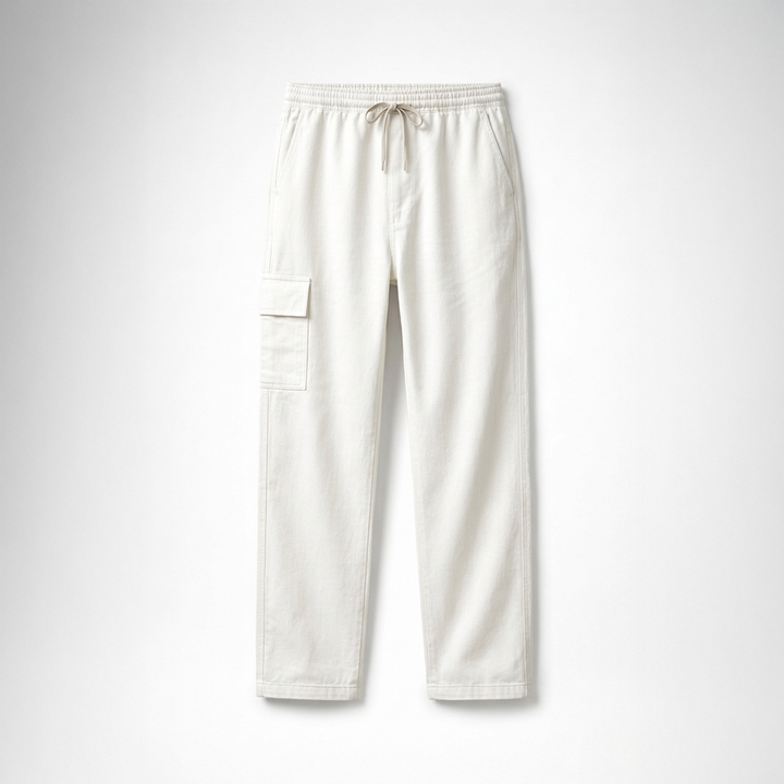 Demin Cargo Pants - White