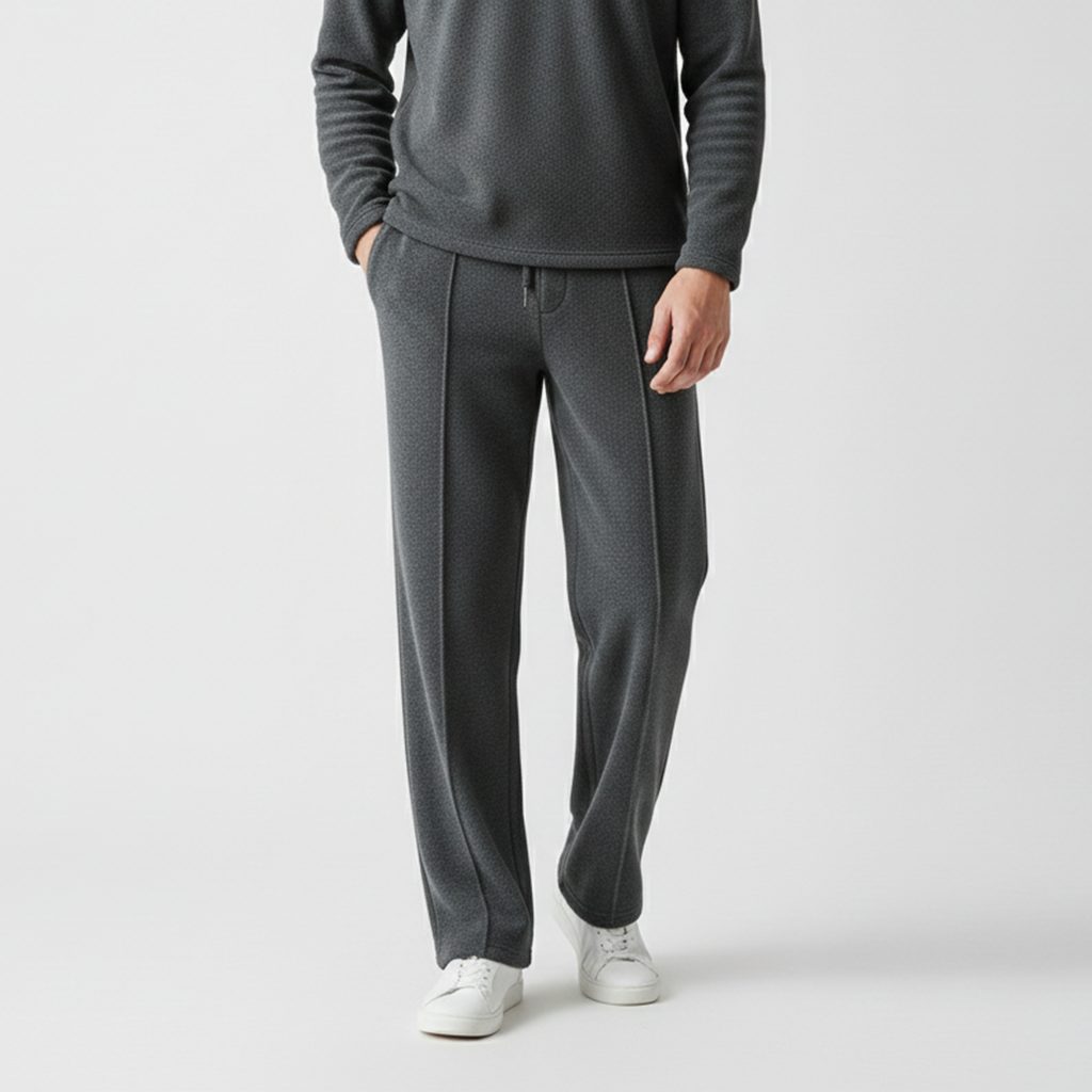 Luxury Fleece Pintuck Pants - Charcoal