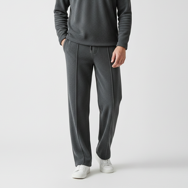 Luxury Fleece Pintuck Pants - Charcoal