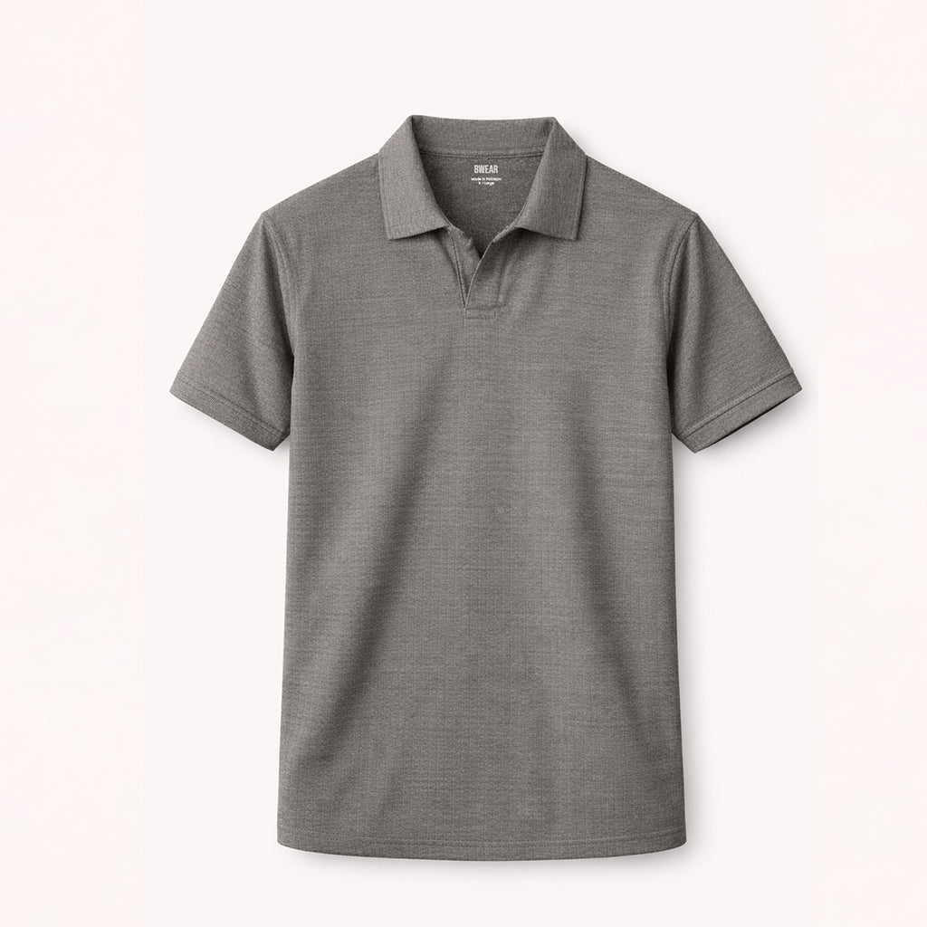 Johnny Collar Polo | Charcoal