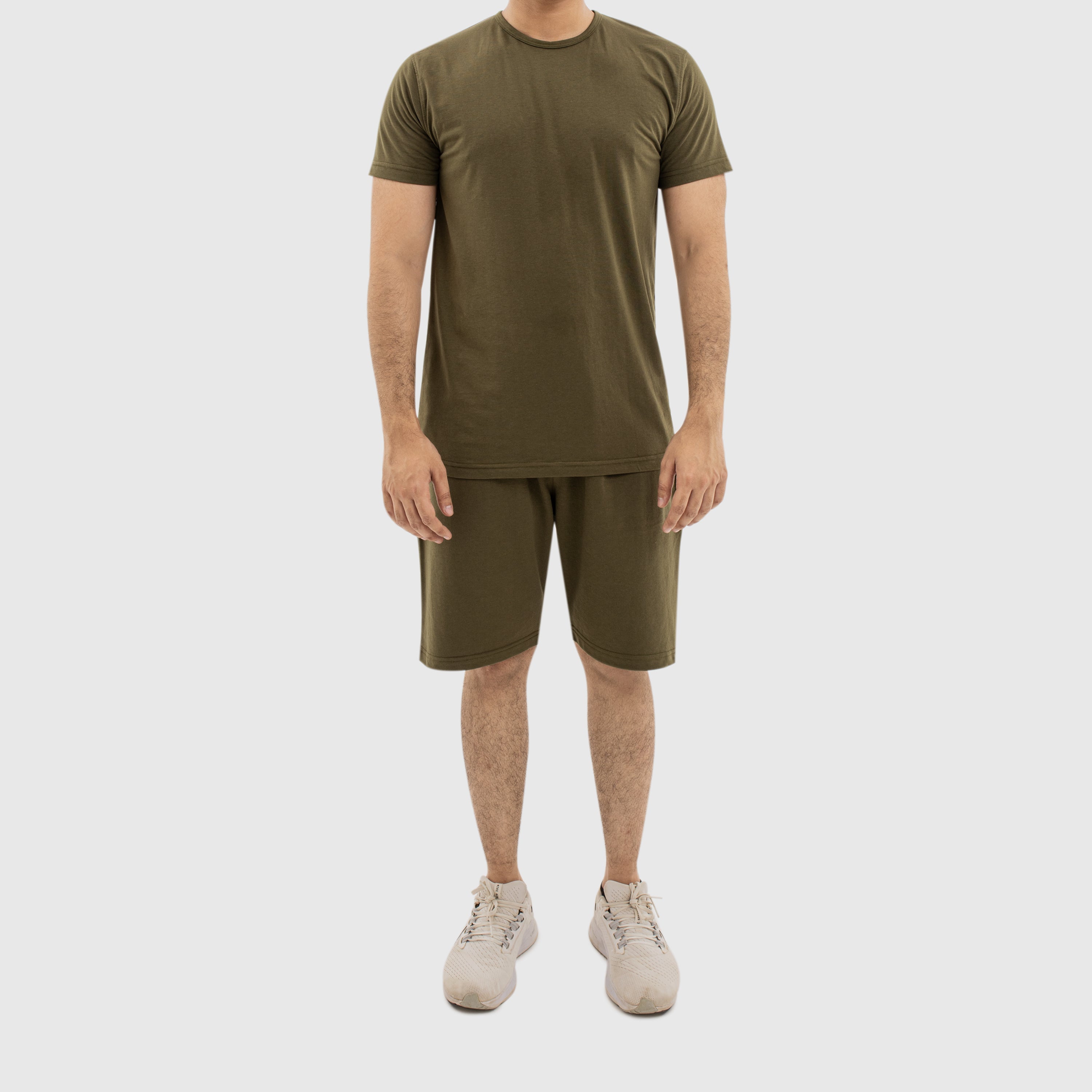 Terry Knitted Bermuda Shorts - Army Green