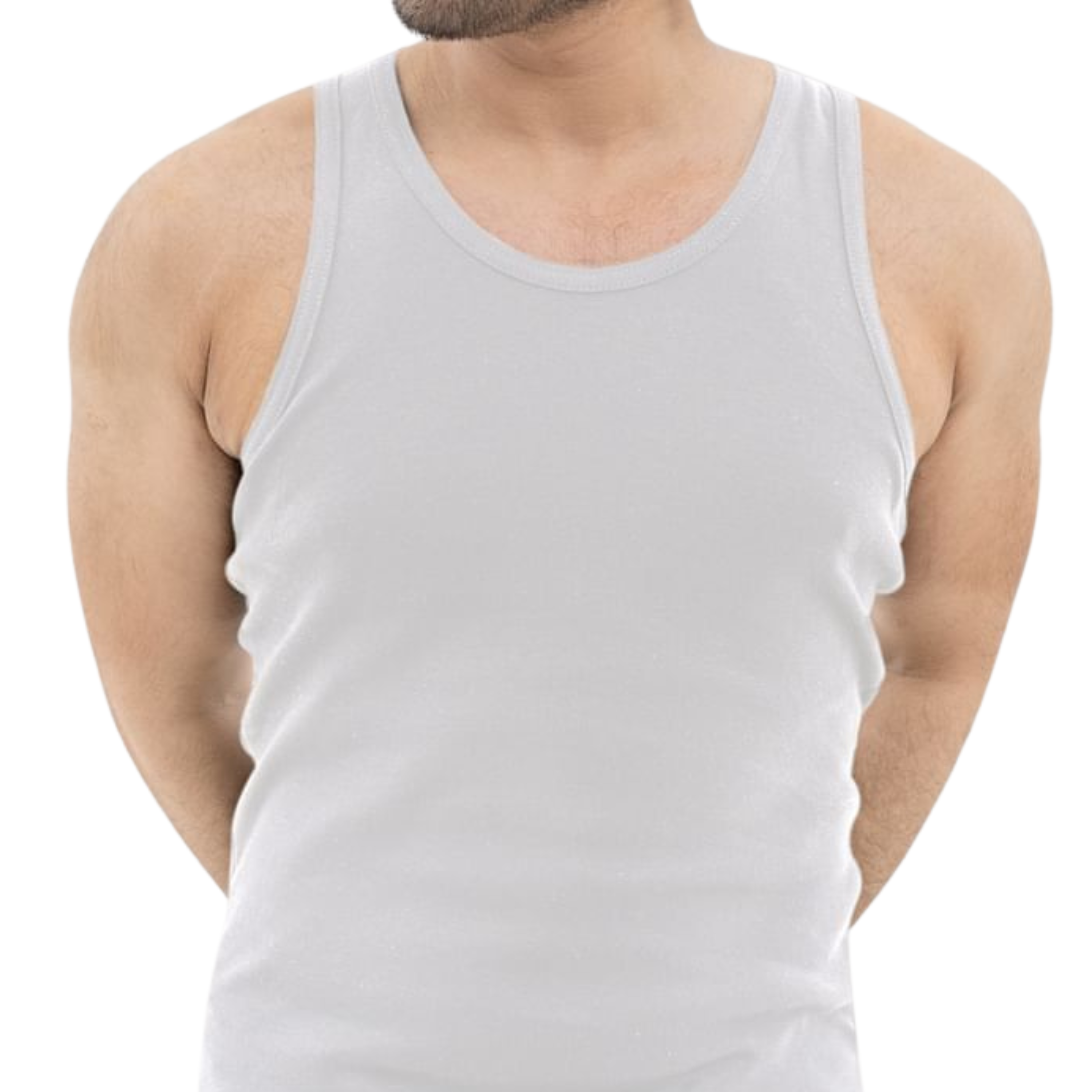 Ribbed A-Vest - White