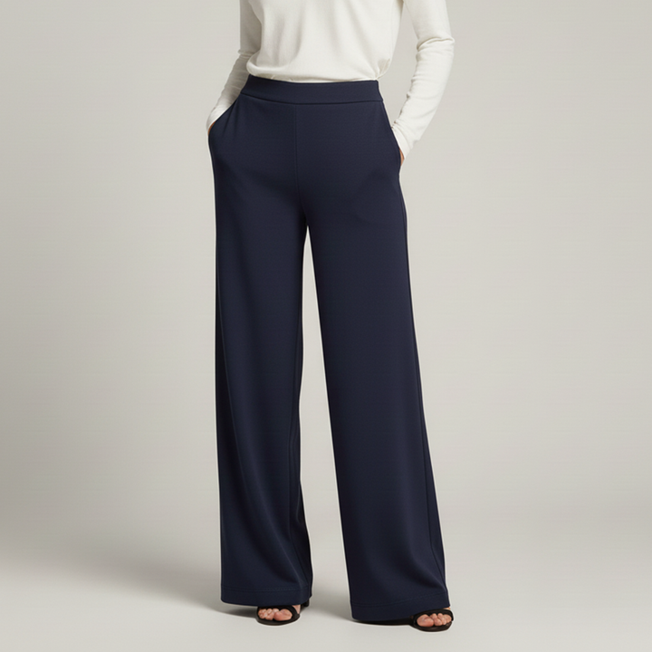 Hi-Rise Flared Pants - Night Blue