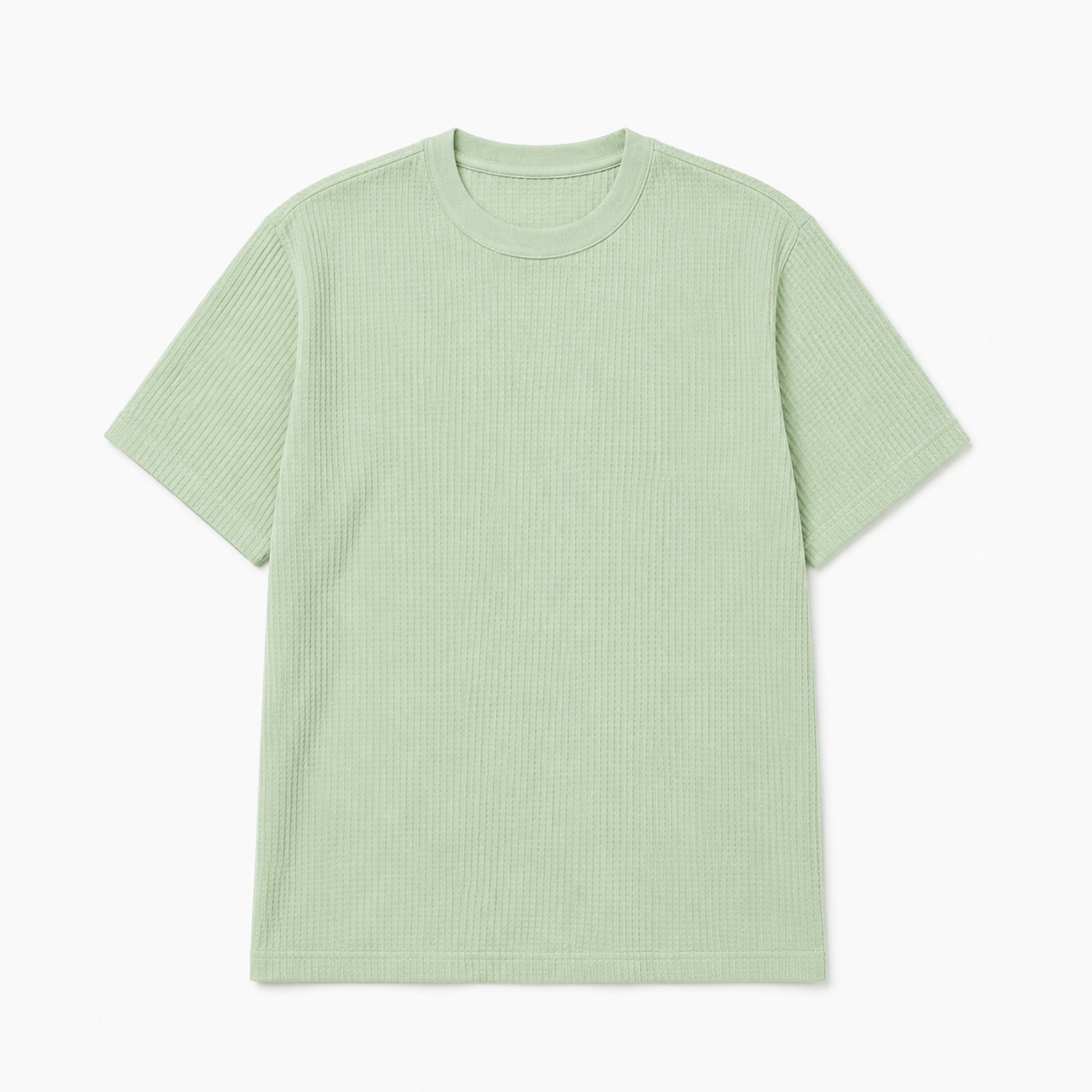 Mini Waffle Oversized Tee Shirt - Sea Green