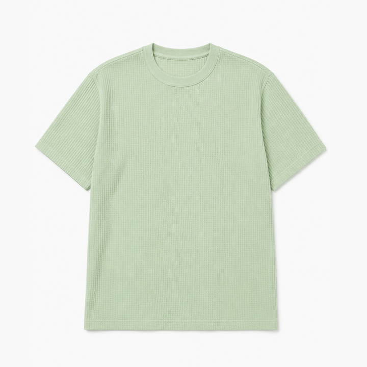 Mini Waffle Oversized Tee Shirt - Sea Green