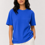 Mini Waffle Oversized Tee Shirt - Queens Blue